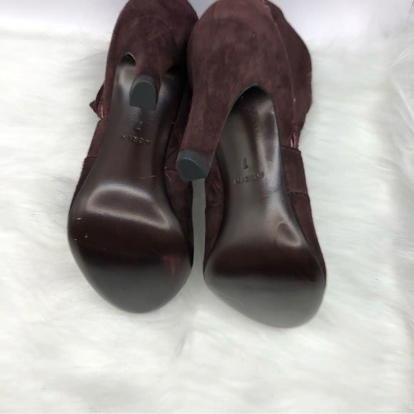 ‼️SALE‼️✨AERIN Zip-Up Suede Booties Eggplant Wmn Sz 7 - Picture 8 of 12